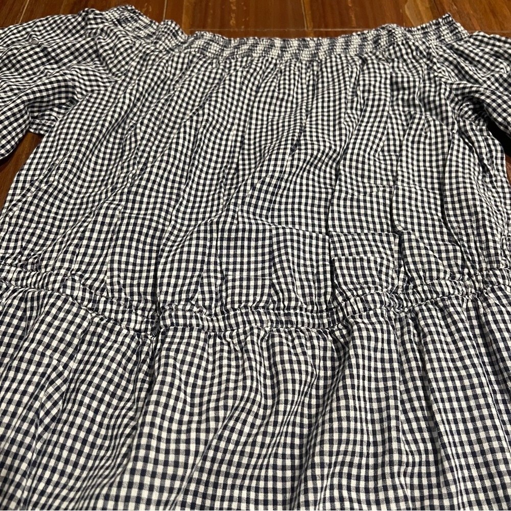 Old Navy Gingham Ruffle Off The Shoulder MIDI Dress Plus Size 1X - Picture 4 of 7